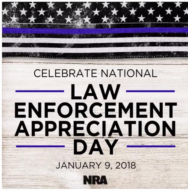 Celebrate National Law Enforcement Appreciation Day, January 9, 2018